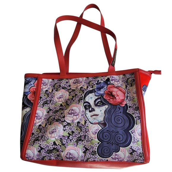 Hot Chocolate Designs Flora La Muerte Tote Día de los Muertos Theme - Picture 3 of 11